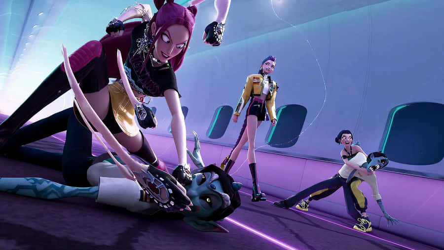 Huntrix Action Scene Wallpaper