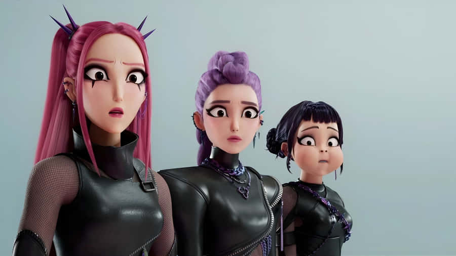 Huntrix Animated Characters Wallpaper