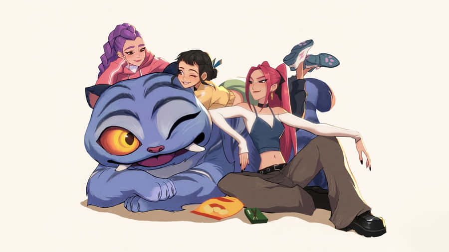 Huntrix Characters Group Wallpaper