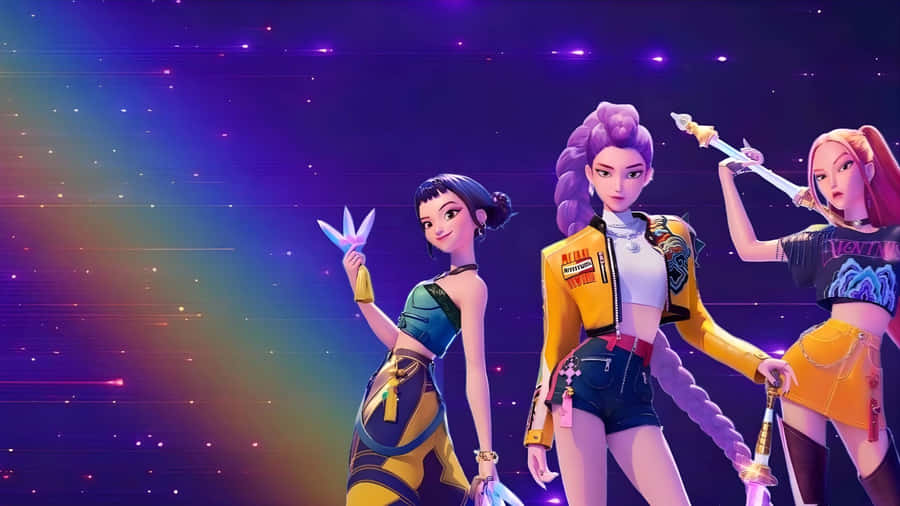 Huntrix Game Characters Wallpaper