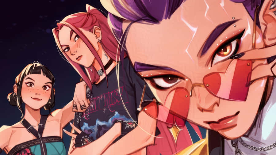 Huntrix Game Characters Wallpaper