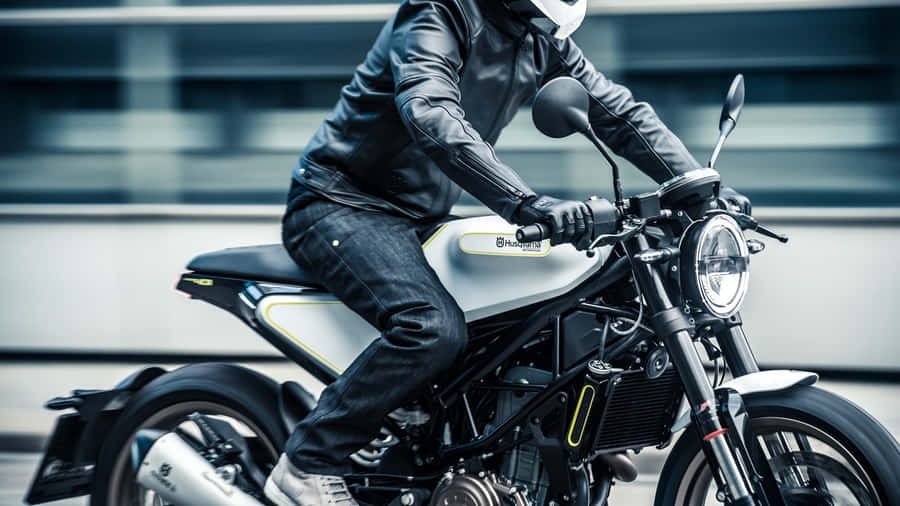 Husqvarna Motorcycle Riderin Action Wallpaper