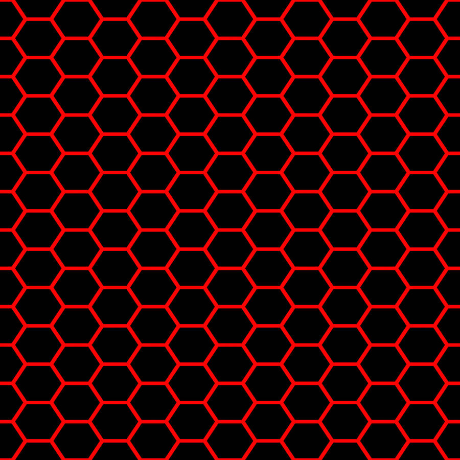 Hypnotising Black And Red Hexagons Wallpaper