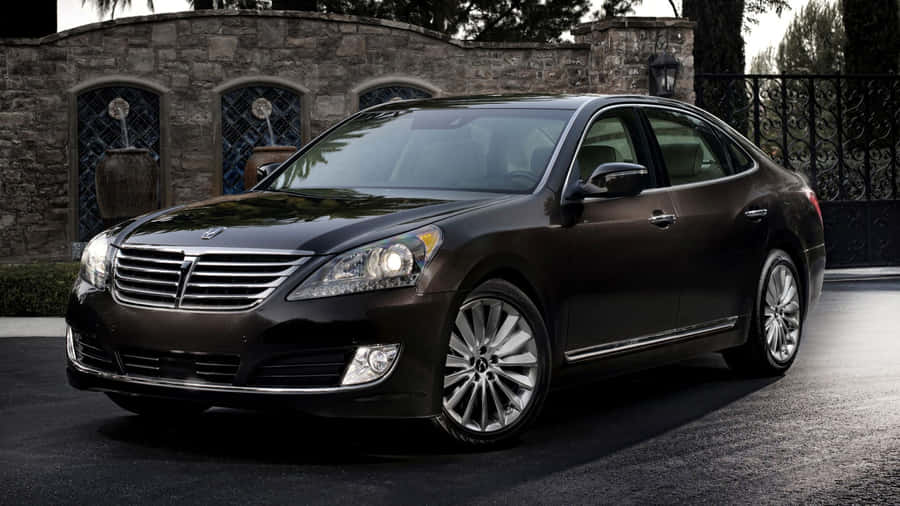 Hyundai Equus Luxury Sedan In Motion Wallpaper