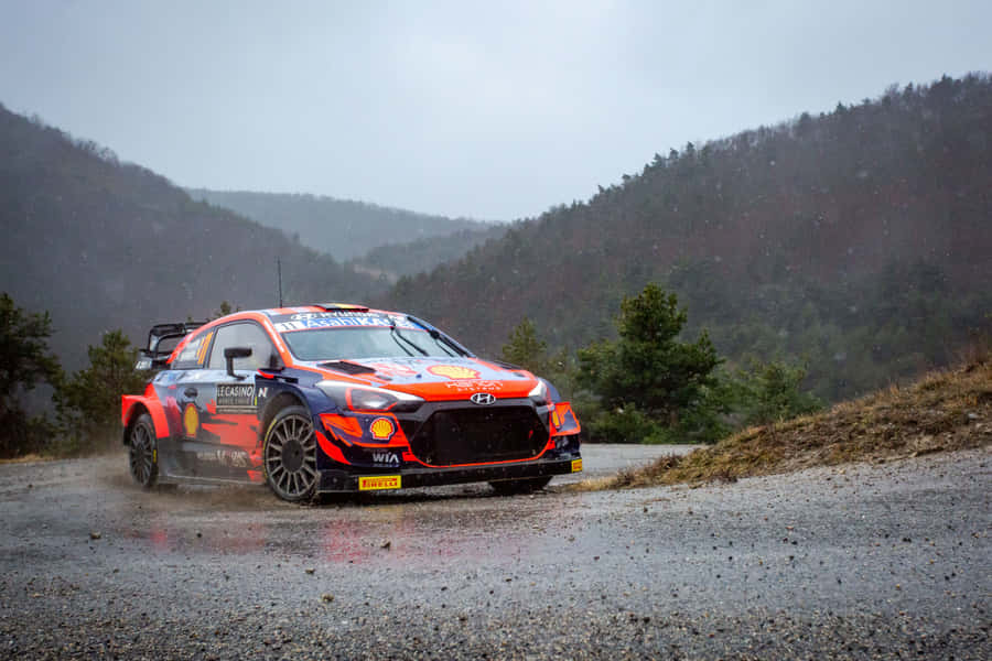 Hyundai Rally Carin Rainy Stage Wallpaper