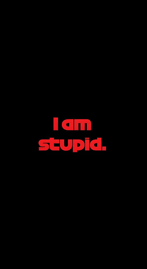 I Am Stupid Statement Wallpaper