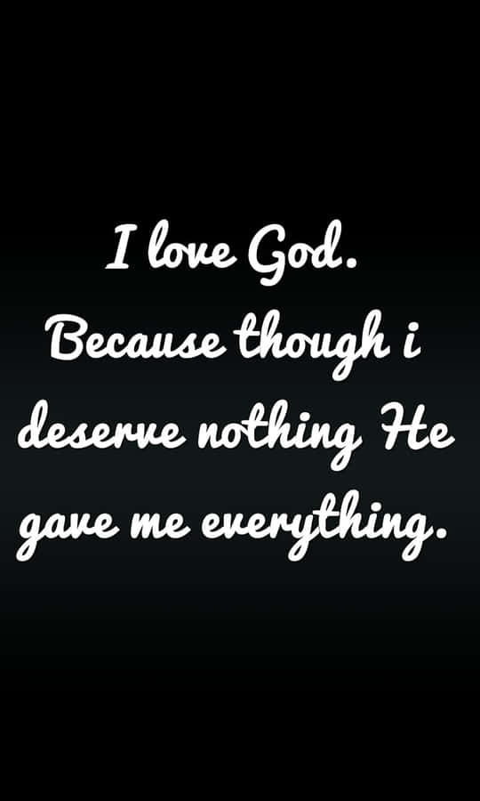I Love God Inspirational Quote Wallpaper