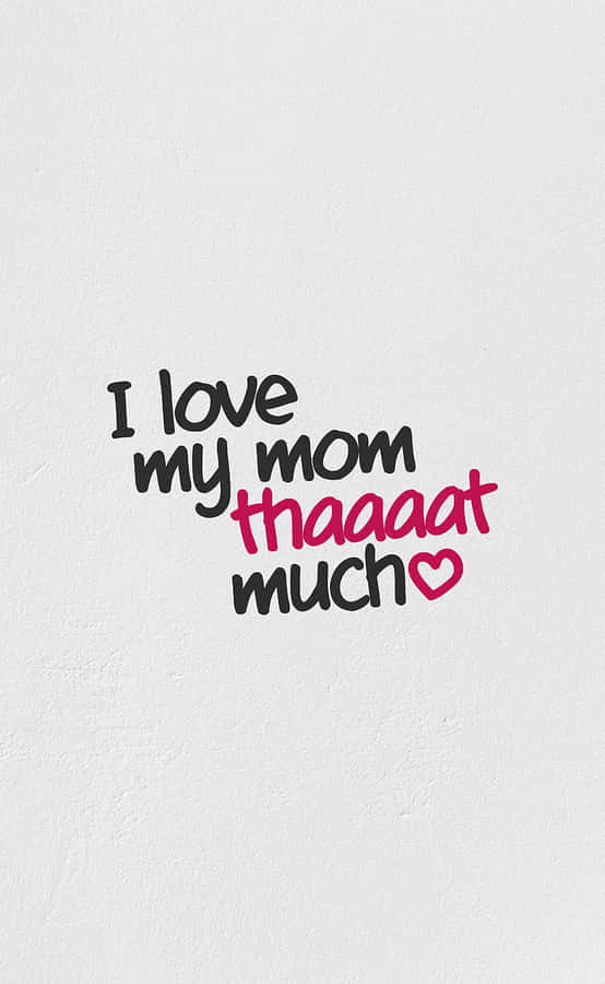 I Love My Mom Much Text Art Wallpaper