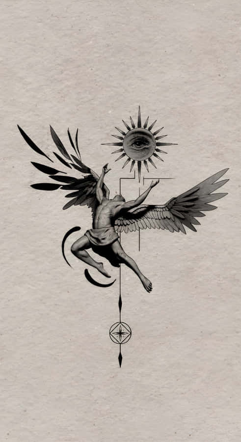 Icarus Flying Toward The Sun Wallpaper