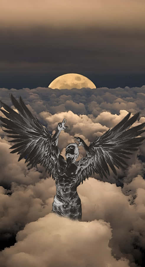 Icarus Rising Above Clouds Wallpaper