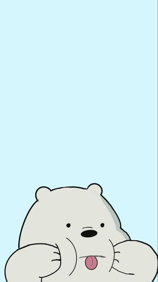 Ice Bear Cartoon Naughty Face Wallpaper