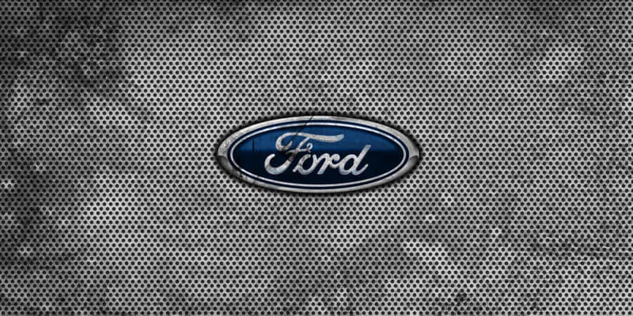 Iconic Ford Logo On Blue Background Wallpaper