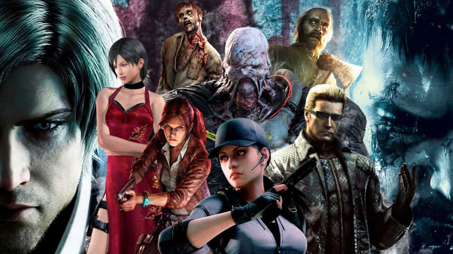 Iconic Resident Evil Characters Grouped Together Wallpaper
