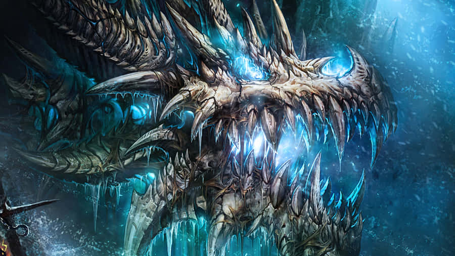 Icy_ Dragon_ Emanating_ Power.jpg Wallpaper