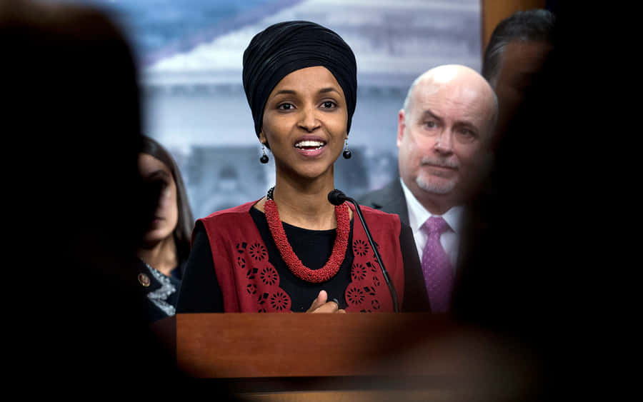 Ilhan Omar Public Speaking Wallpaper