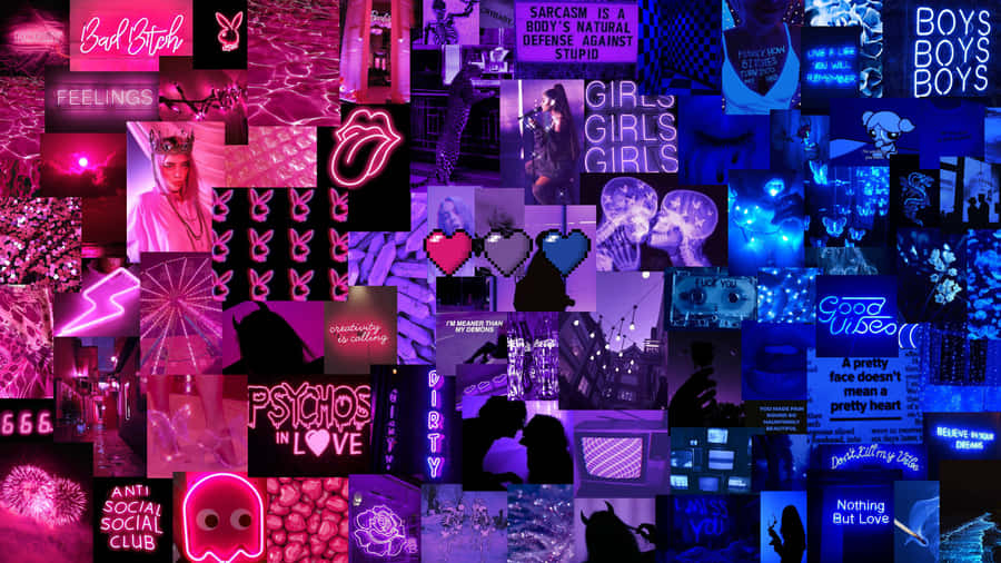Illuminate Your Space With This Neon Purple Aesthetic Computer Wallpaper
