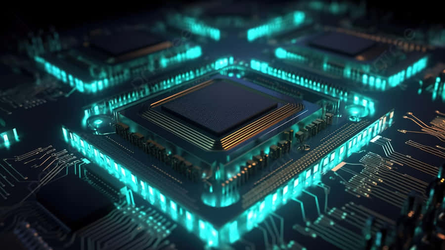 Illuminated Circuit Boardand Chipset Wallpaper