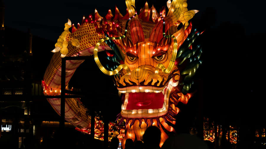 Illuminated Dragon Dance Display Wallpaper