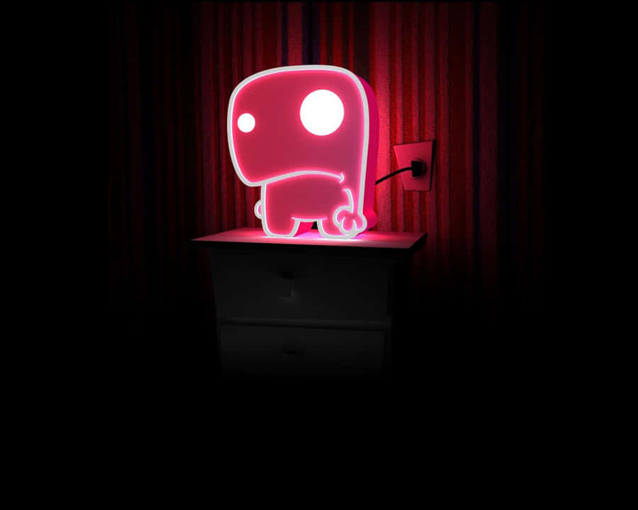 Illuminated Red And Black Neon Wallpaper