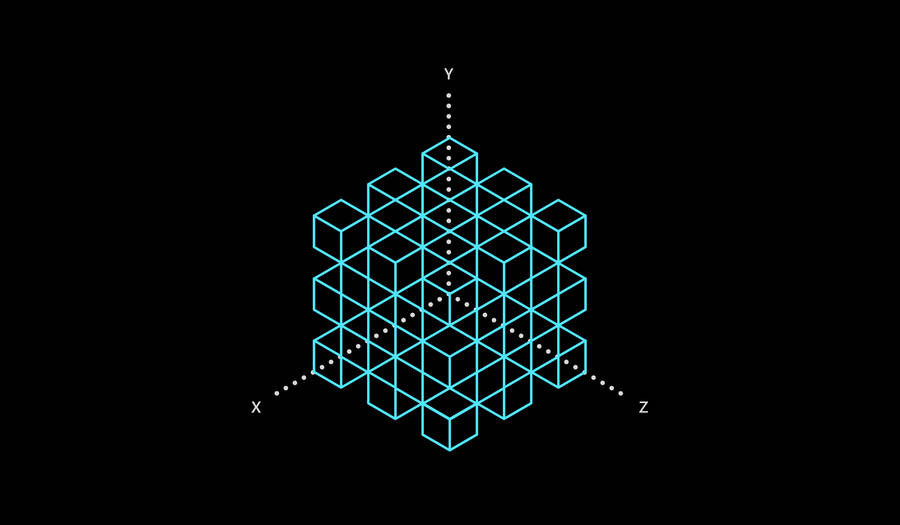 Illusion Cubes With Lines Wallpaper