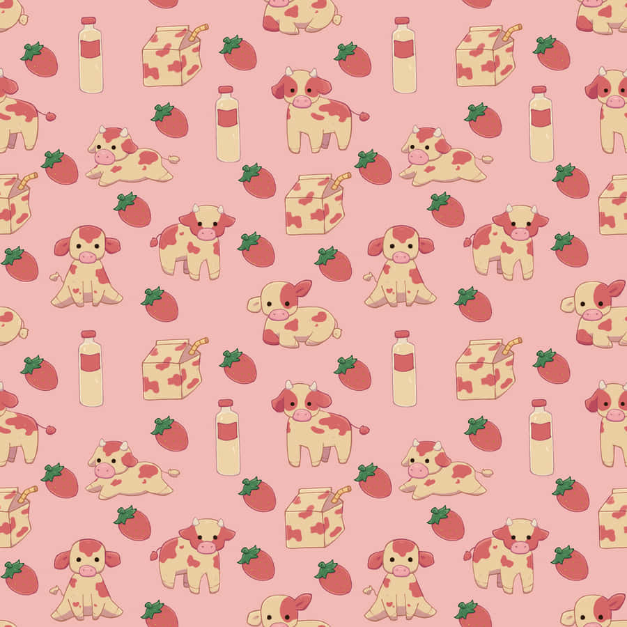 Image A Cow Grazing In A Lush Green Field Wallpaper