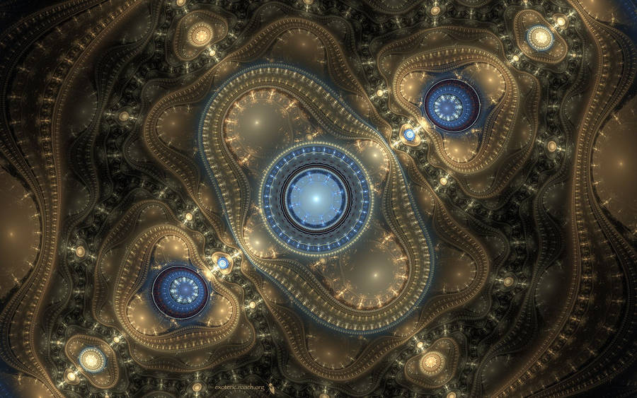 Image A Futuristic Digital Fractal In A Steampunk Setting Wallpaper