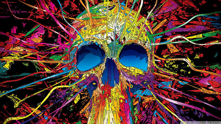 Image Colorful Psychedelic Skull Wallpaper