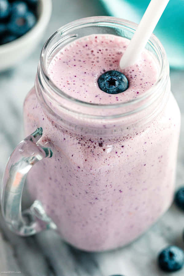 Image Cool Down With A Refreshing Blueberry Smoothie Wallpaper