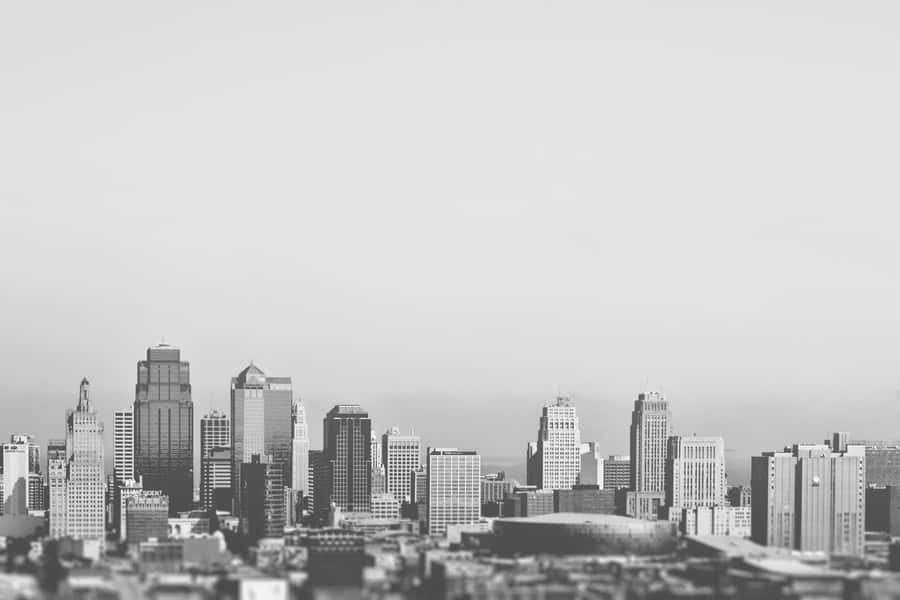 Image Exclusive View Of Skyscrapers In A Black And White City Wallpaper