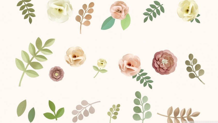 Image Minimalist Desktop With Flower Graphic Wallpaper