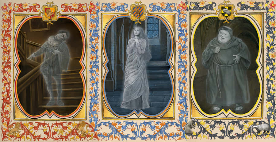 Image Three Spectral Hogwarts Ghosts Wallpaper
