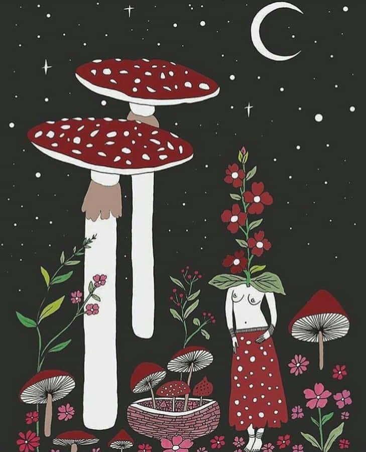 Imagining A World With Mushroom Phones Wallpaper
