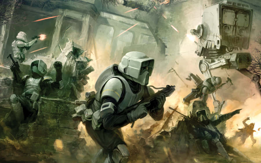 Imperial Army Standing Tall In Battle Formation Wallpaper