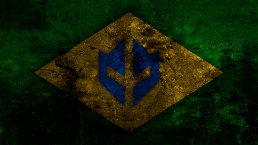 Imperial Esports Logo Displayed On Brazilian Flag Background Wallpaper