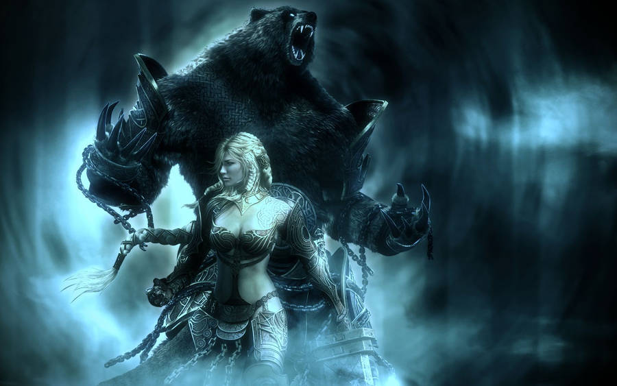 In The Fight For Justice, A Beast And A Warrior Bring Forth An Unexpected Magic Wallpaper