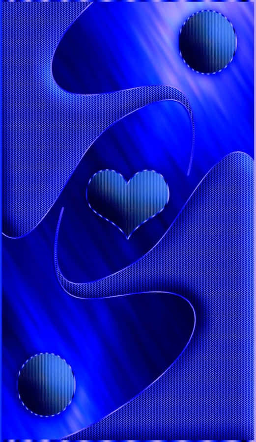 Indigo Heart And Circles Digital Art Wallpaper