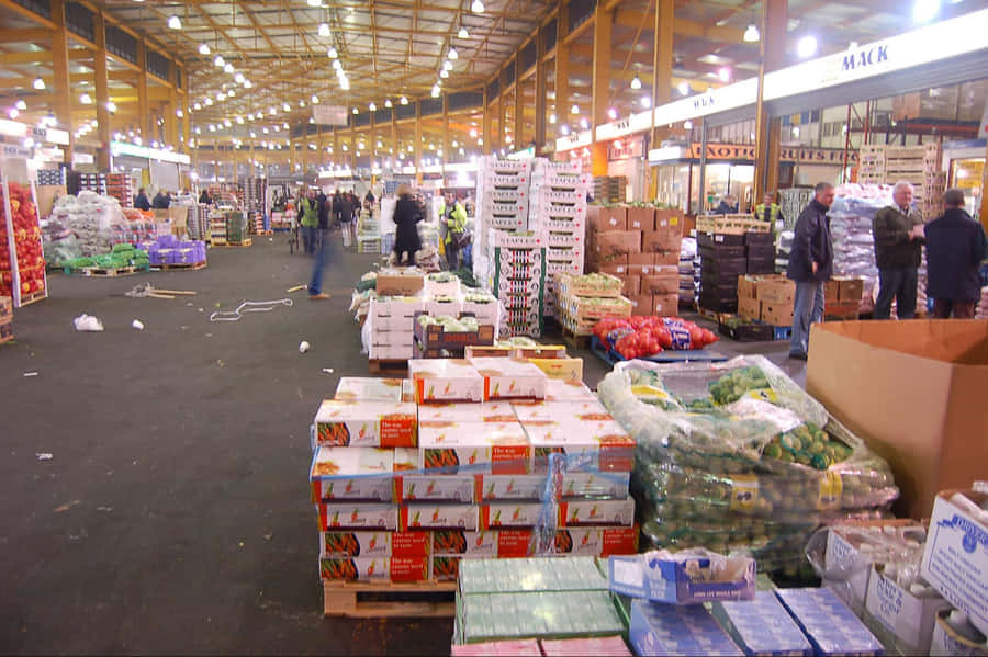 Indoor Wholesale Market Wallpaper