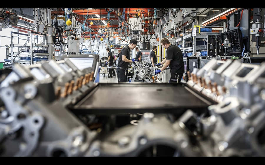 Industrial Manufacturing On A Large Scale Wallpaper