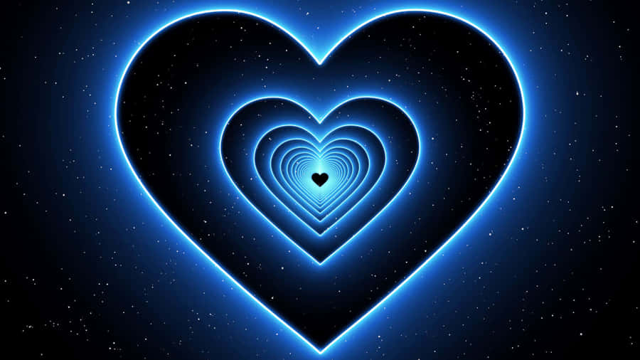 Infinite Blue Hearts Nebula Wallpaper
