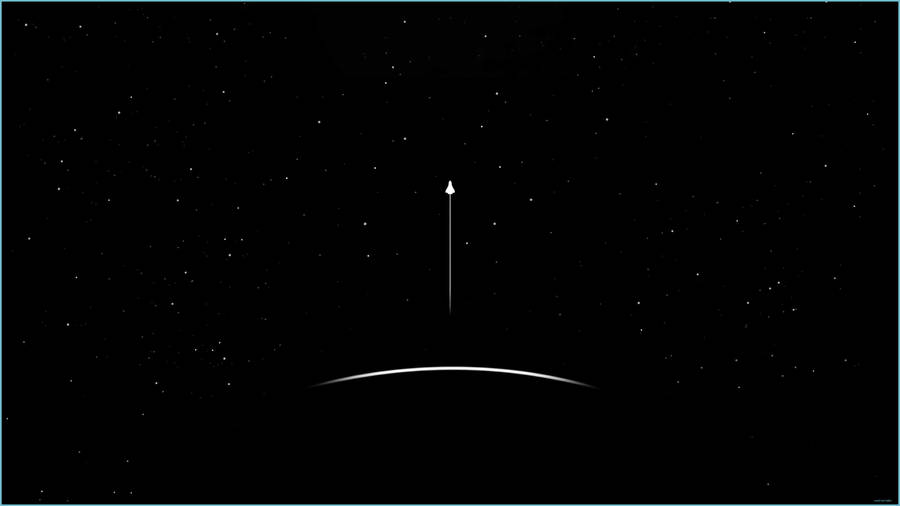 Innovative Space Rocket Launching Against Clear Blue Sky Wallpaper