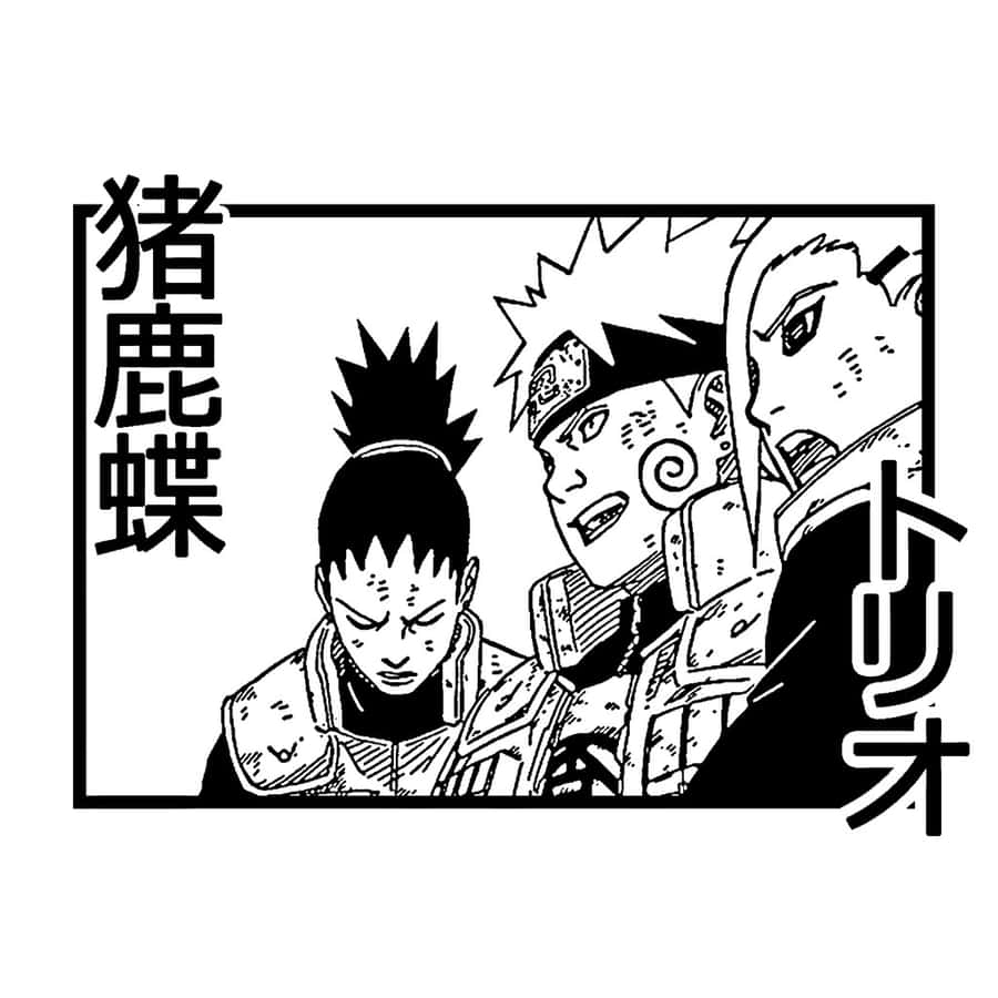 Ino, Shikamaru, And Choji - The Ino-shika-cho Trio In Action Wallpaper