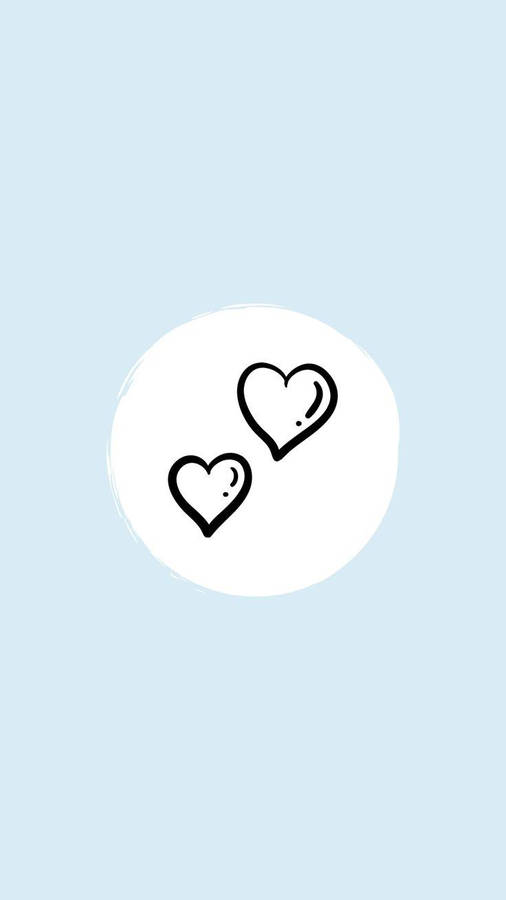 Instagram Story Blue Monochrome Hearts Wallpaper