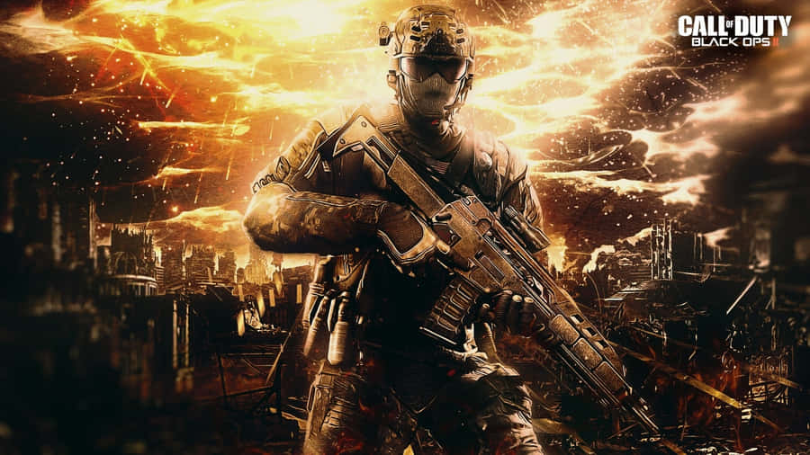 Intense Action In Call Of Duty First Person Shooter Wallpaper