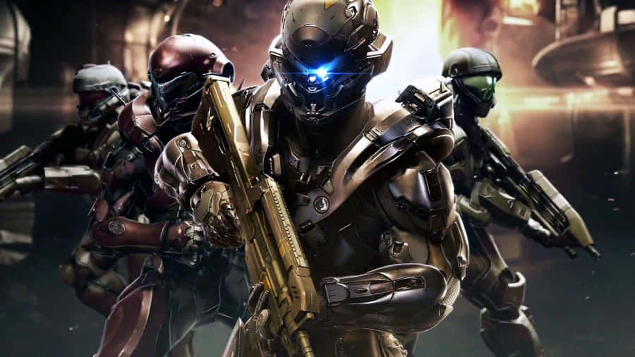 Intense Action With Halo Red Team Wallpaper