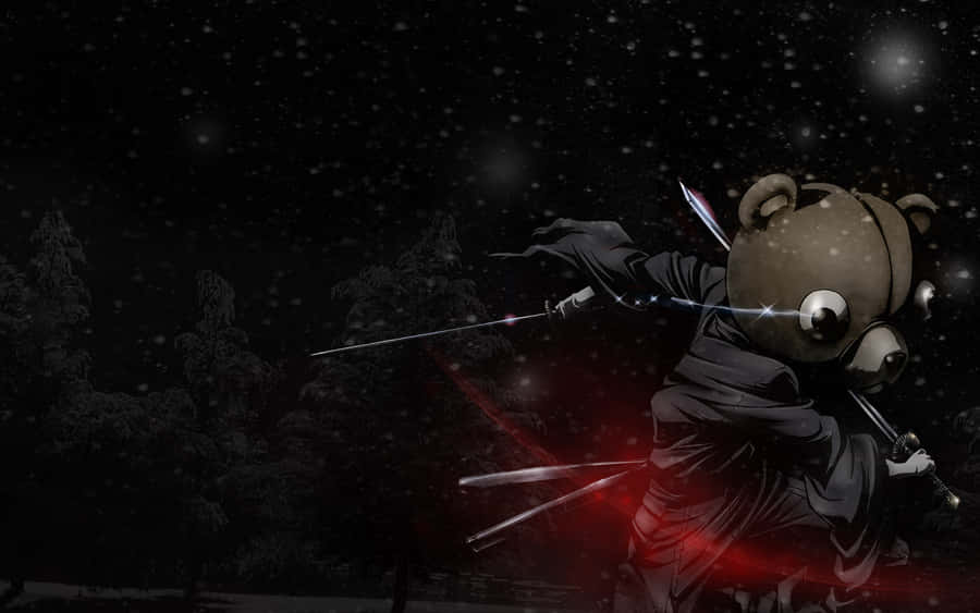 Intense Afro Samurai With Sword In A Battle Stance Wallpaper