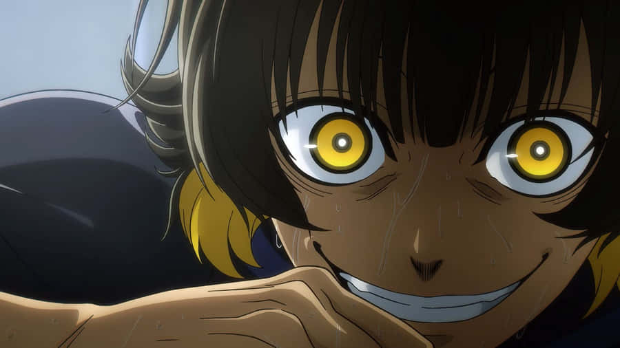 Intense Anime Character Close Up Wallpaper