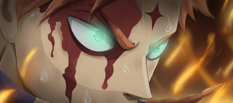 Intense Anime Character Close Up Wallpaper