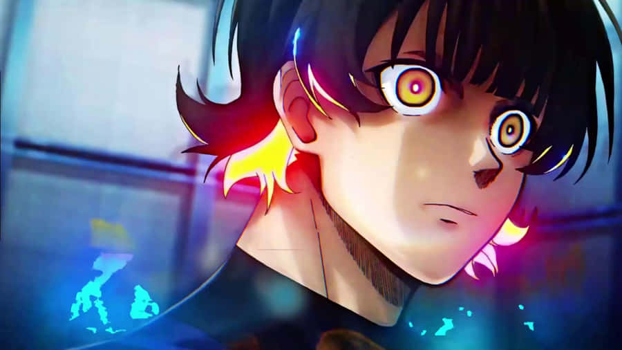 Intense Anime Character Gaze Wallpaper