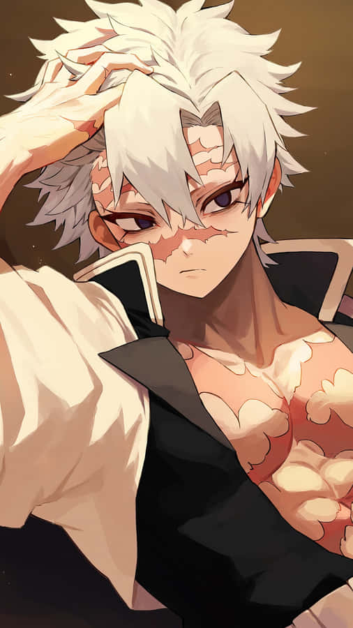 Intense Anime Character Sanemi Portrait Wallpaper