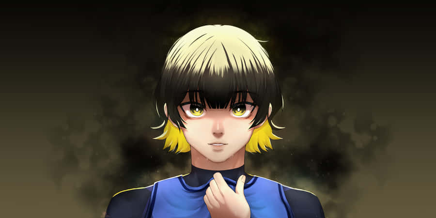 Intense Anime Characterwith Yellow Eyes Wallpaper